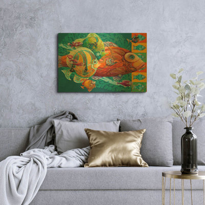 'The School' By David Galchutt Gold Metal Wall Art, 36" x 24"