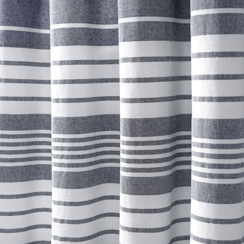 Paire de rideaux semi-diaphanes avec passe-tringle Nantucket, l 40 po x L 95 po, Bleu marine