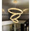 Lustre moderne à intensité variable à 3 anneaux en cristal 16 po + 24 po + 32 po noir-130139939
