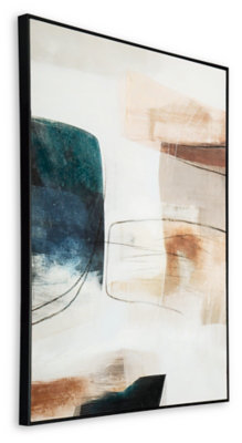 Reedford Abstract Blue Brown White Modern Wall Art