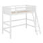 Lit mezzanine simple en bois massif avec échelle-36430628