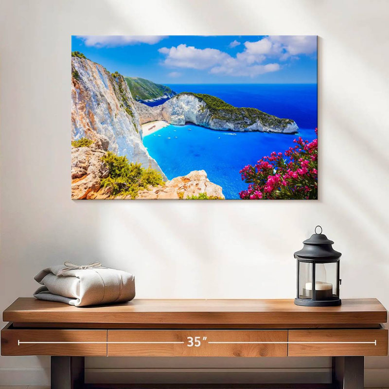 Paysage marin de la plage de Sebbie Navagio, H 16 po x l 24 po