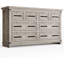 Commode rustique à 8 tiroirs de 55 po de largeur, rangement en bois de ferme