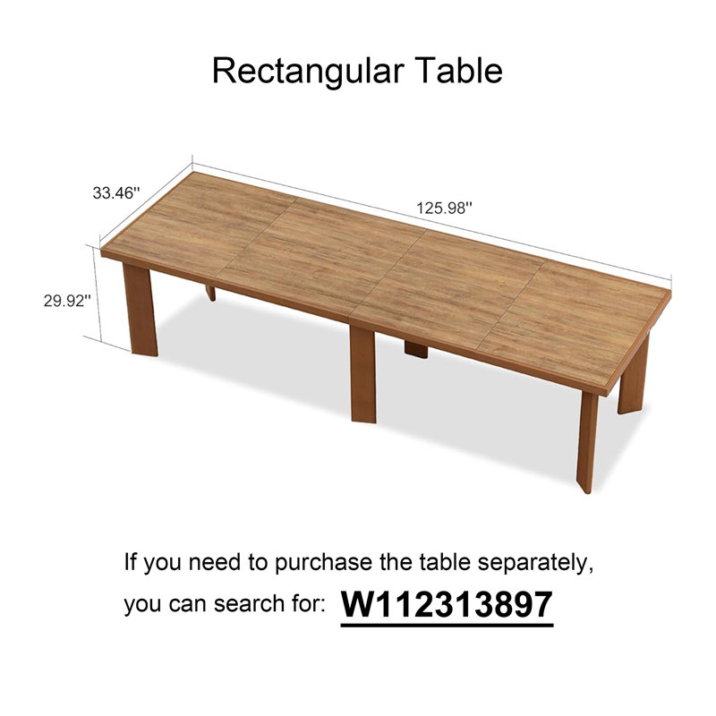 Ensemble de salle à manger rectangulaire en aluminium pour 10 personnes avec coussins