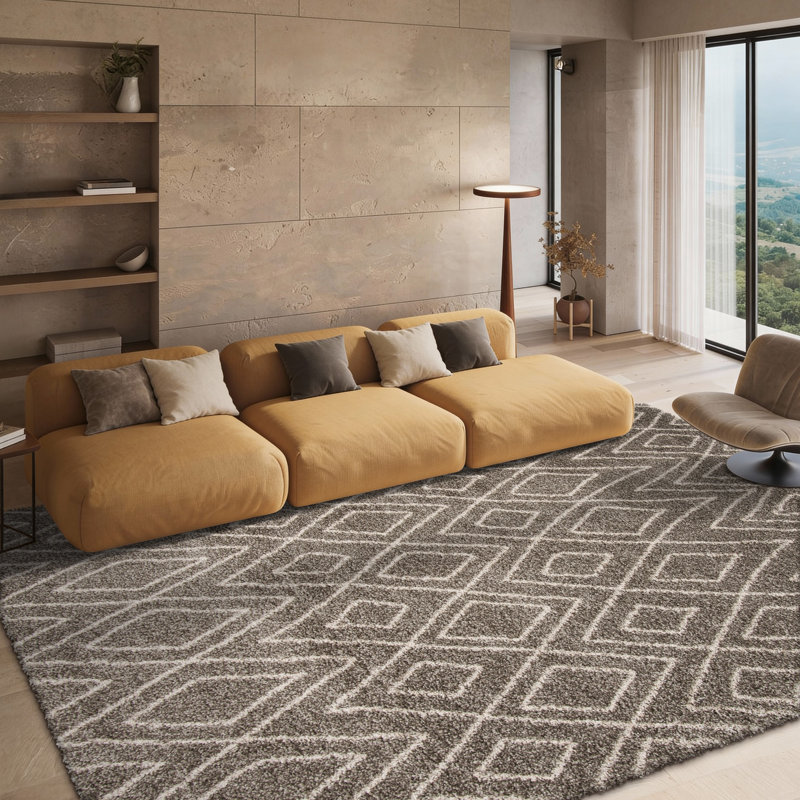 Adessa Shag Performance Geometric Rug, Rectangle 8' x 10'