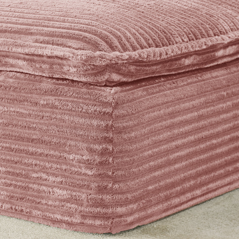 Canapé modulaire modulaire avec repose-pieds - Compression, sans assemblage, Velours côtelé rose