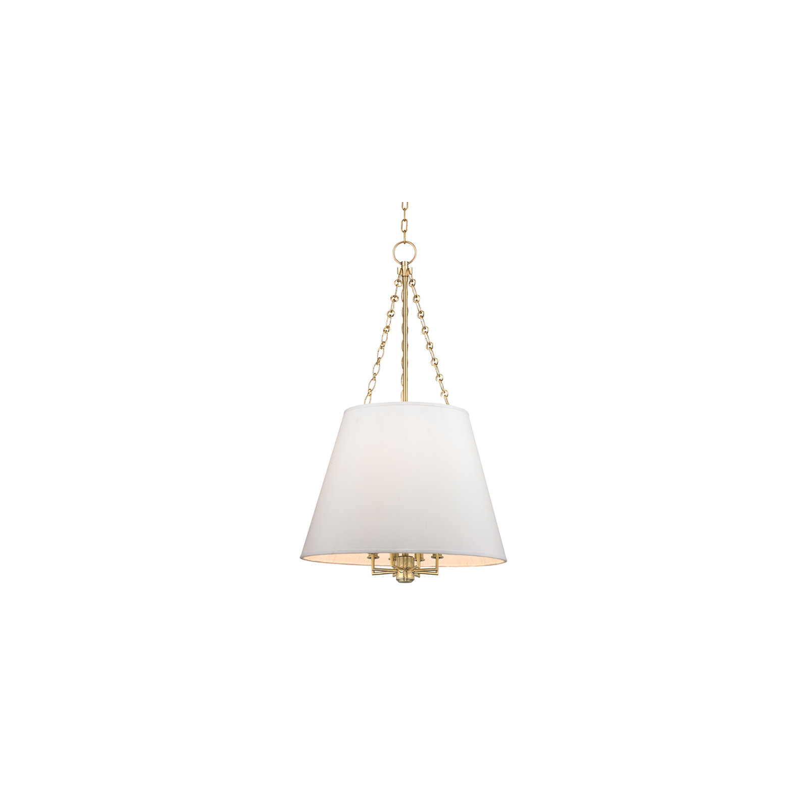 Trejuan 8 - Light Shaded Cone Chandelier, Aged Brass
