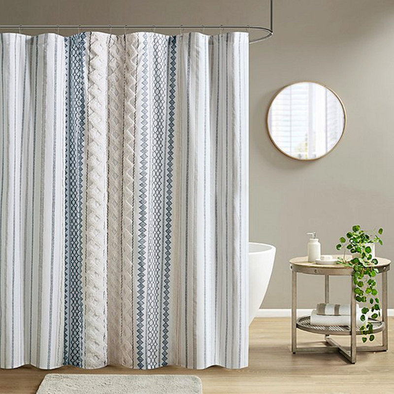 Rideau de douche en coton avec chenille