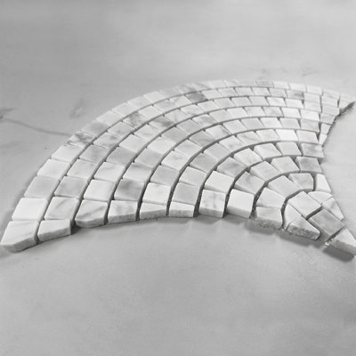 7" x 13" Marble Fish Scale Mosaic Wall & Floor Tile