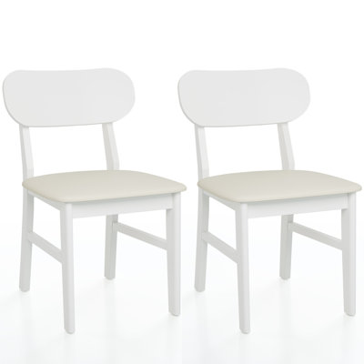 Ensemble de 2 chaises de salle à manger de style champêtre avec dossier incurvé