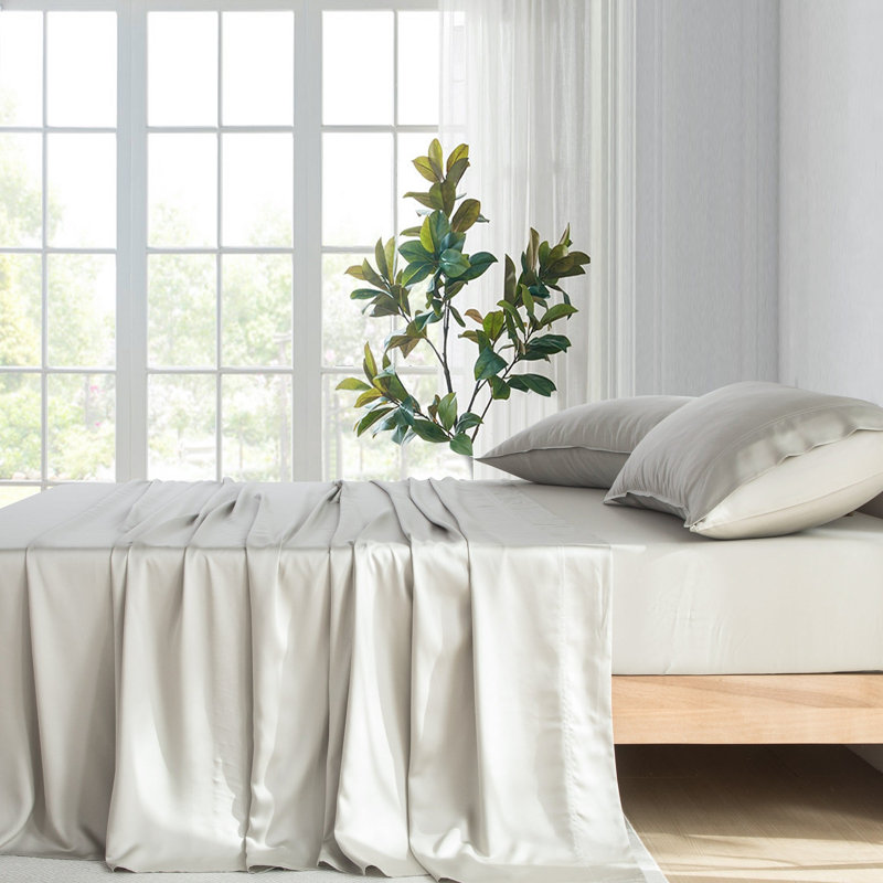 Ensemble de draps en rayonne de bambou 400TC, Kaki, Grand lit