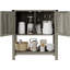 Console avec armoire à 2 portes, table basse avec canapé, table d'entrée avec rangement, buffet de style campagnard -866186675