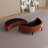 Half-moon Upholstered Storage Ottoman Bench-1203415624