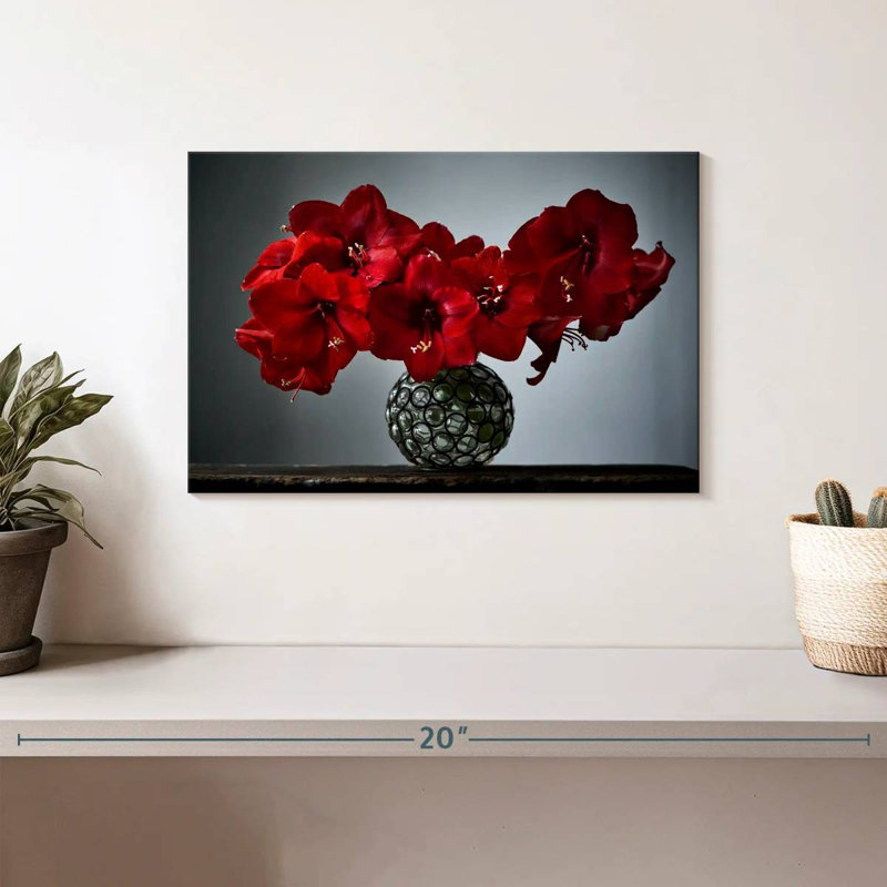 Bouquet de fleurs rouges Harnek, H 8 po x l 12 po