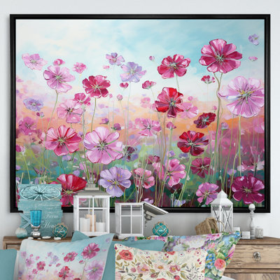 Fleurs de géraniums élégantes sur toile