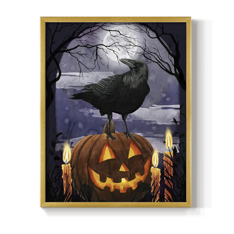 «Midnight Magic I», reproduction encadrée - bois massif, H 14 po x l 11 po