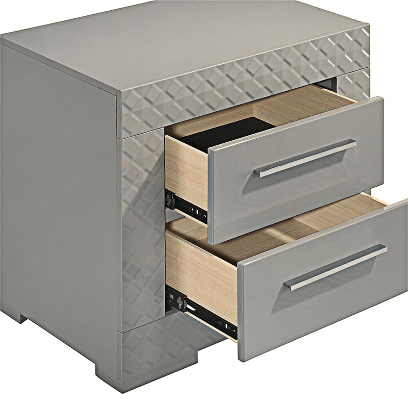 Table de chevet de chevet avec tiroir, Gris