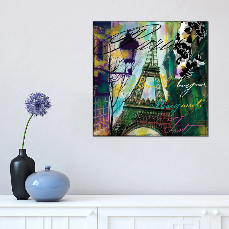 To Paris With Love I by Color Bakery - Wrapped Canvas Print