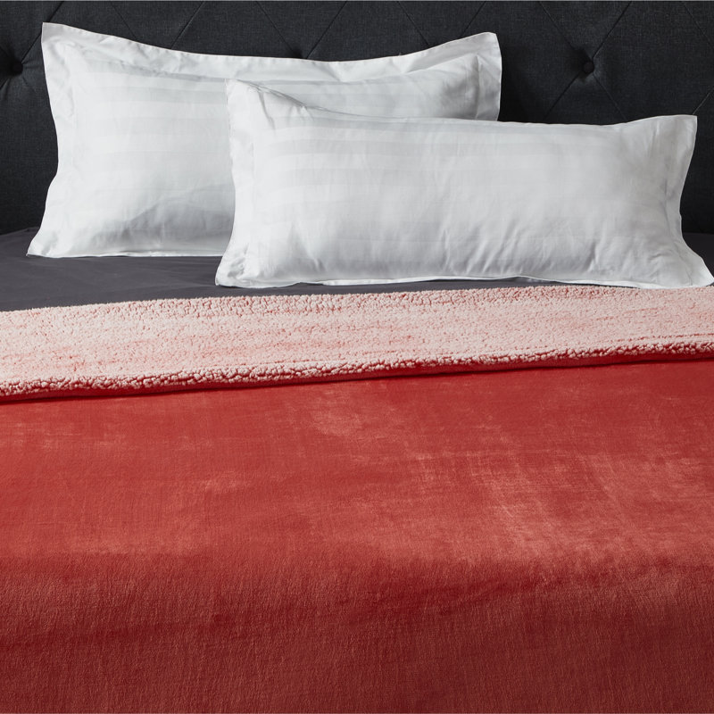 Couverture en flanelle Zakary Sherpa, Très grand, Fuchsia