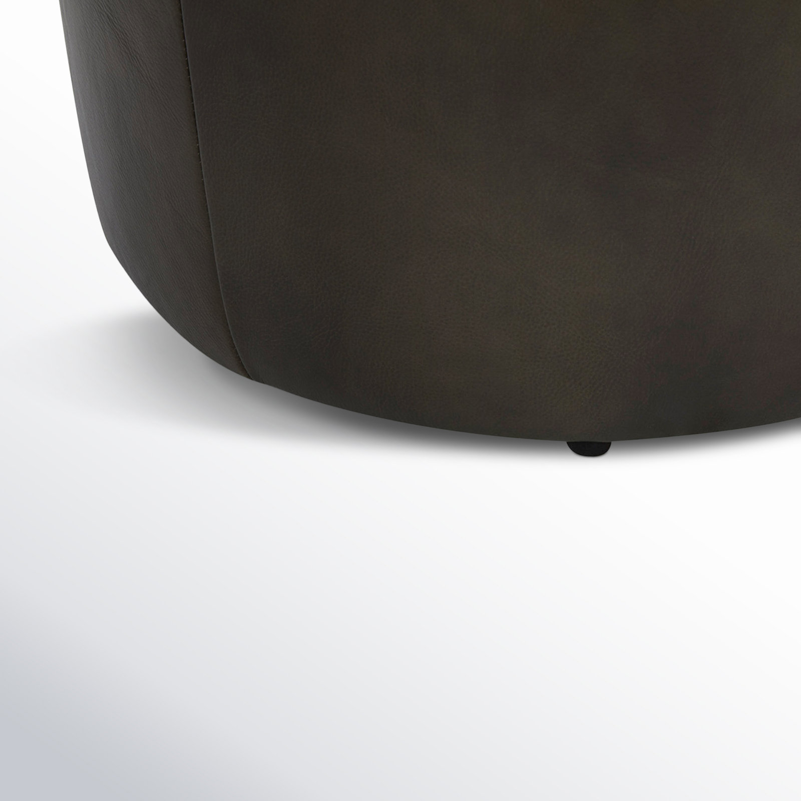 Danva 24" Genuine Leather Ottoman, Derrick Concrete Genuine Leather