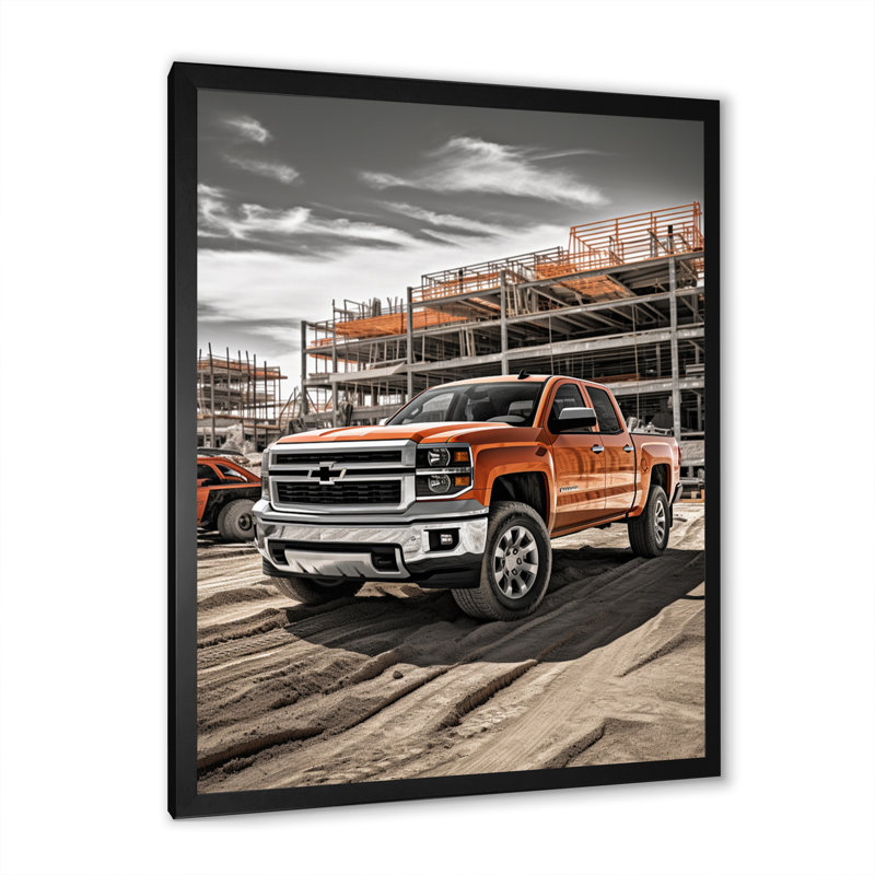 «Tybrook Pickup Truck Construction Chronicles II», reproduction, H 44 po x l 34 po x P 1,5 po, Cadre photo noir