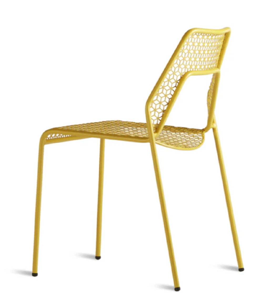 Hot Mesh Stackable Patio Side Chair, Natural Yellow