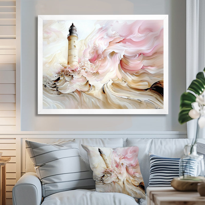 Phare majestueux, structure océanique au Canada II - Phares, reproduction d'art mural, 16" H x 32" W, Blanc