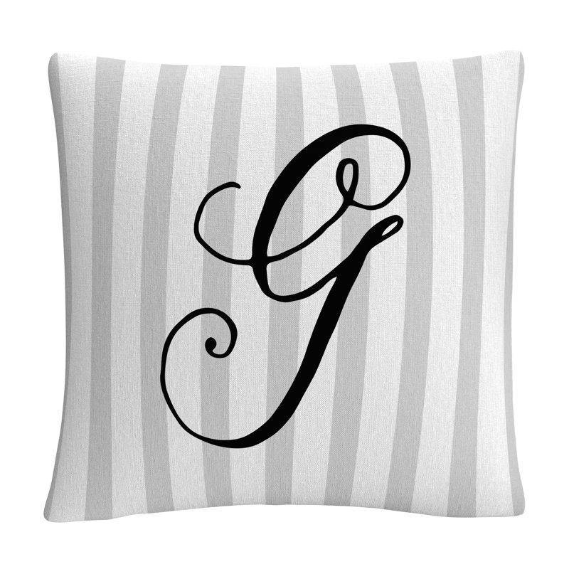 ABC Striped Throw Pillow, G