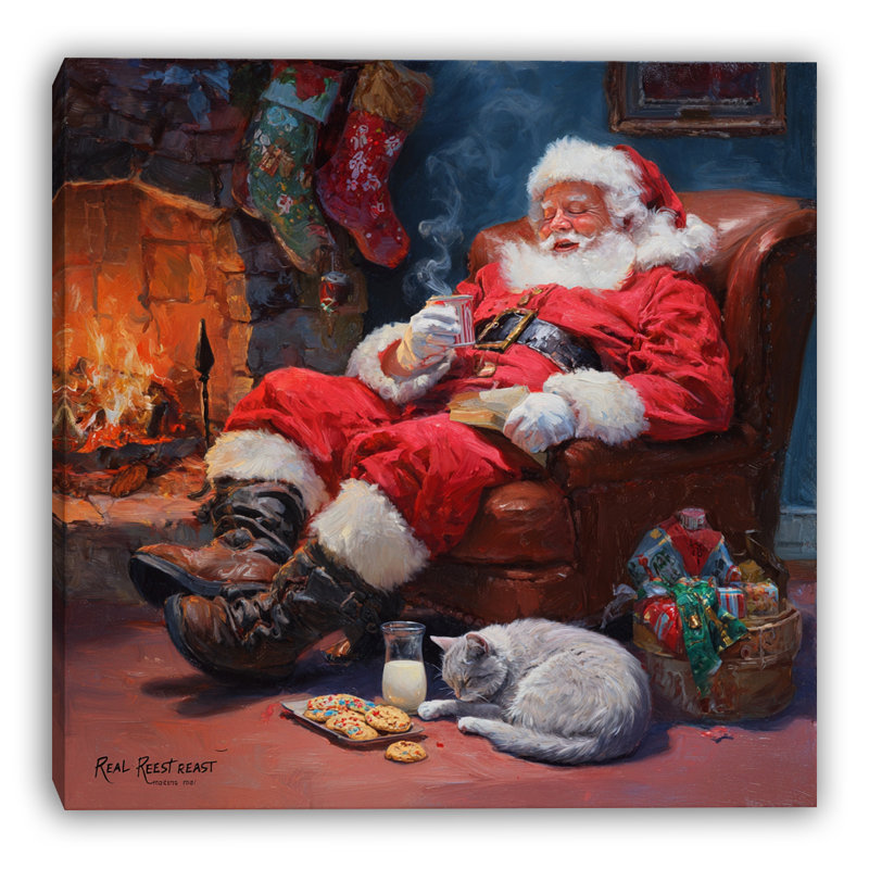 «Relaxed Santa Evening», toile, H 12 po x l 12 po
