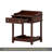 Retro Style Nightstand With Drawer And Open Shelf For Bedroom, Bedside Table With Turned Legs And Metal Handle,-556058849