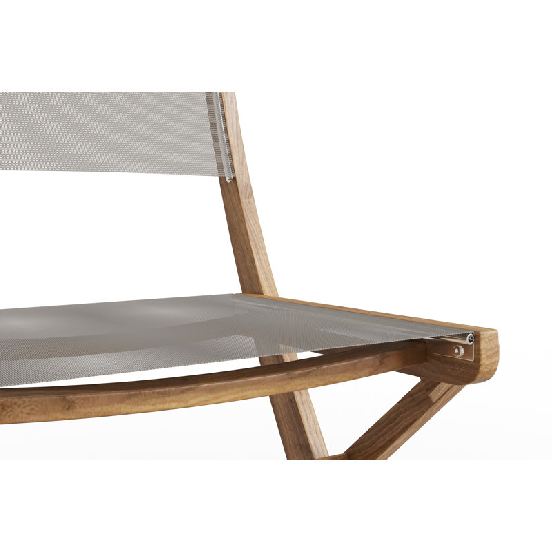 Chaise d'appoint d'extérieur en bois Nawa, Bois naturel / taupe