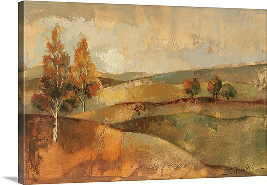 «Autumn Hills I» par Ballari, reproduction d'art sur toile, H 24 po x l 36 po x P 1,25 po