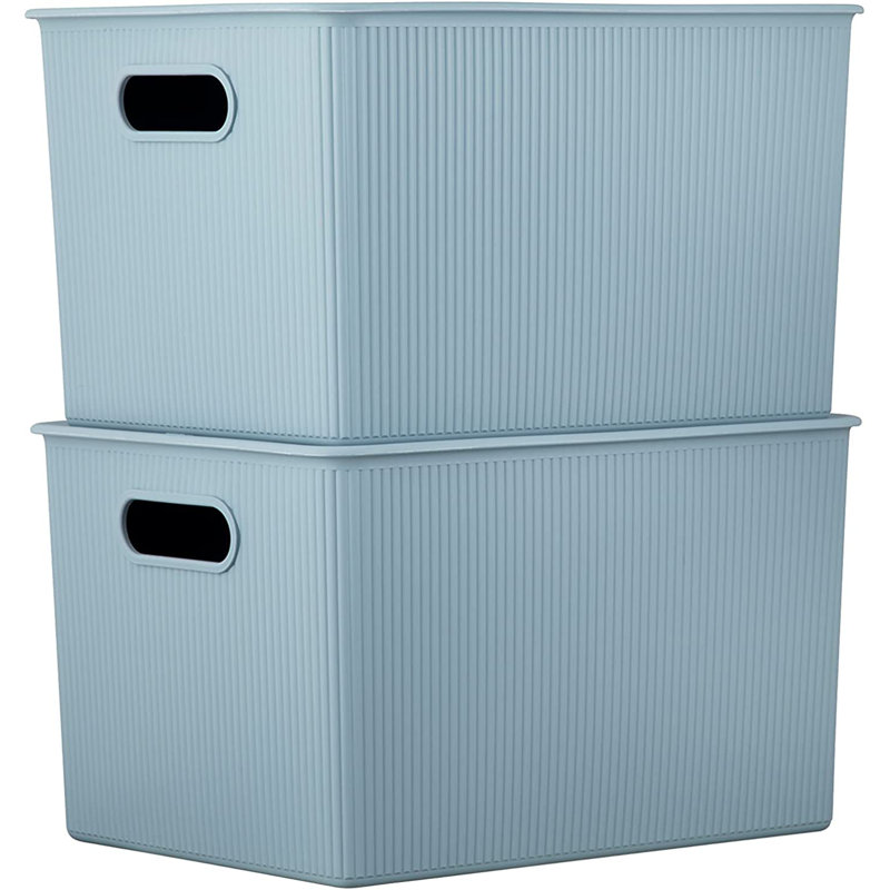 Panier en plastique nervuré, 2, Pierre bleue