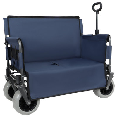 3-in-1 Folding Utility Wagon with Bench Seat and All-Terrain Wheels