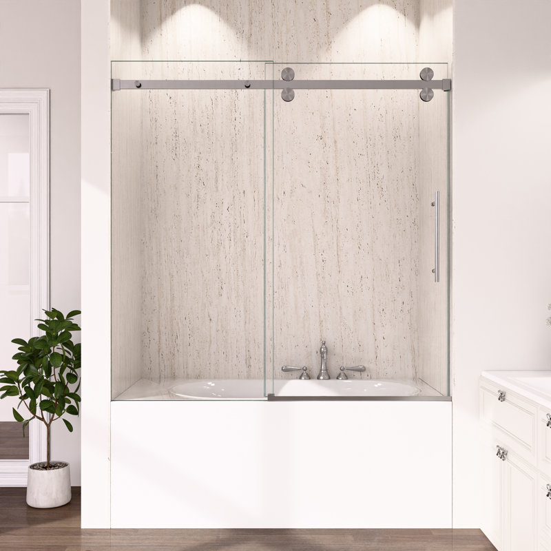 Durable Frameless Shower And Bathtub Enclosure, 8mm Tempered Glass, Modern Style