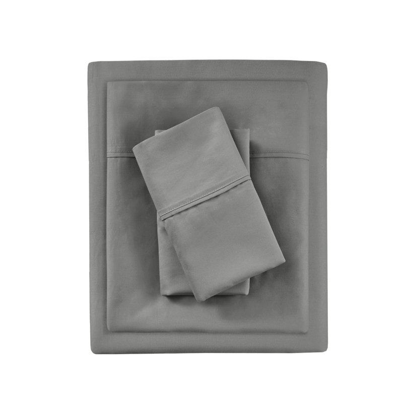 4-Piece Heiq Smart Temperature Cotton Blend Sheet Set, Full Sheet Set, Charcoal Arc