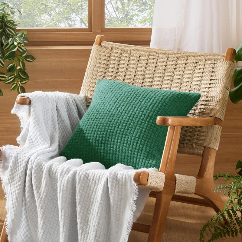 Housses de coussin en jacquard à carreaux, Vert bouteille