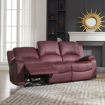 Manervia 3 Seater Faux Leather Reclining Sofa