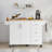 Kitchen Island With Drop Leaf Countertop, Rolling Kitchen Island Cart , Barn Door Kitchen Island Table With Storage Cabinet And Tower Rack, Island Table On Wheels For Kitchen-1461305429
