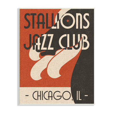 " Stallions Jazz Club Retro Abstract Horse Chicago Illinois " Graphic Art Print