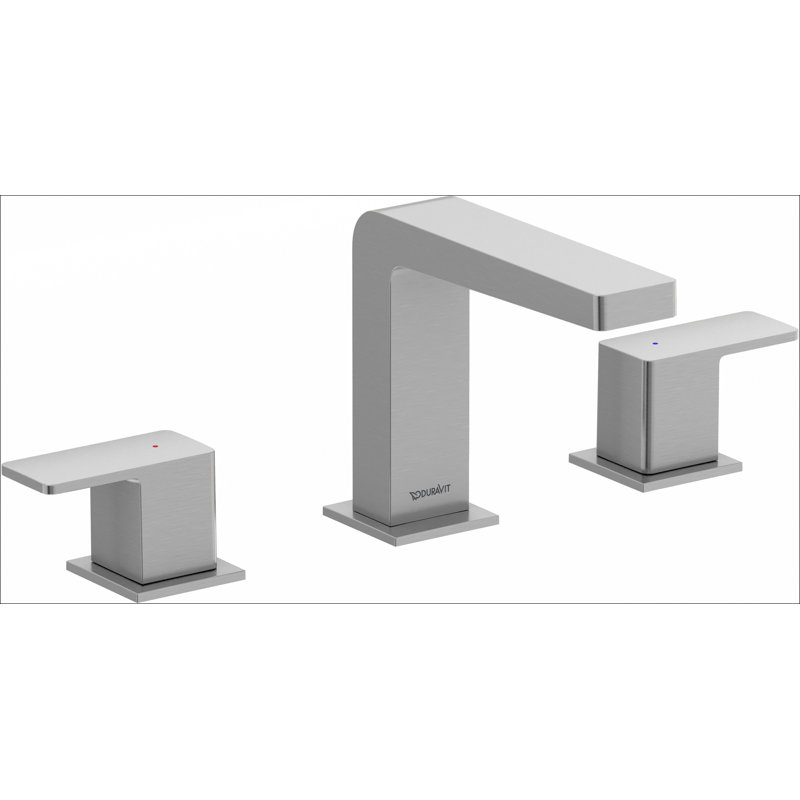 DuraSquare Widespread 2 Handle 5-1/8 Tall Bathroom Sink Faucet (w/ drain assembly), Chrome