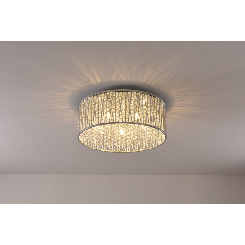 Barrile Glass Flush Mount, Chrome