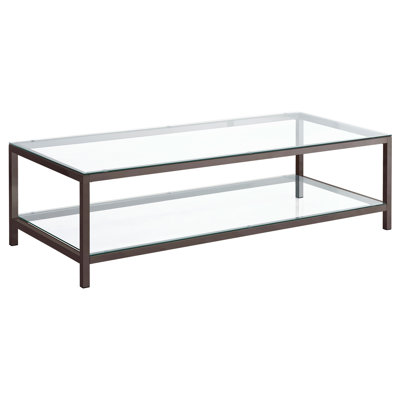 Trini Coffee Table With Glass Shelf Black Nickel -  Coaster Fine Furniture, COAF720228