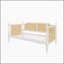 Lit de jour simple en rotin de style traditionnel avec lit gigogne simple pour un espace limité, chambre d'amis, aucun sommier nécessaire, blanc antique-129230664-129230665