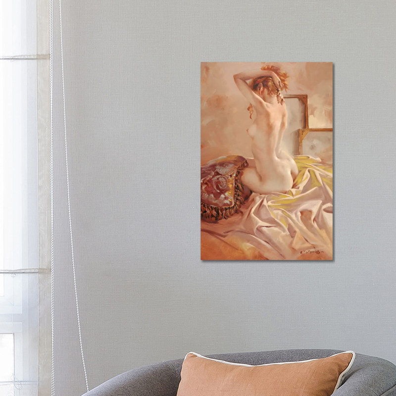 Nude by Maher Morcos - Wrapped Canvas Painting, 66.04 cm H x 45.72 cm W x 1.91 cm D