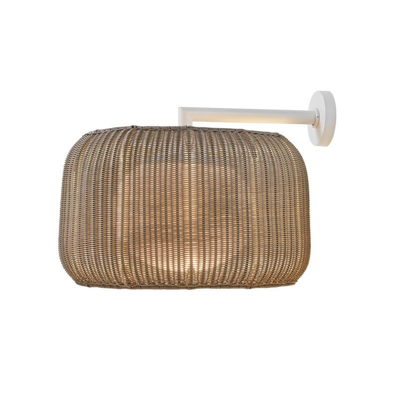 Applique murale à bras 2 lumières Fora, Blanc naturel, Beige clair, Non