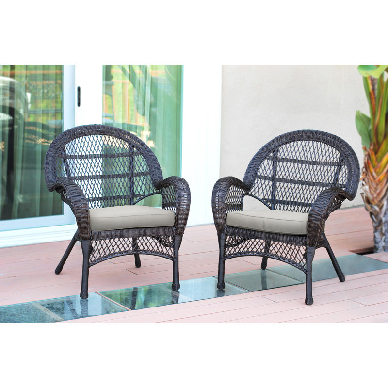 Chaise de patio avec coussins Maltby, Espresso, Ivoire