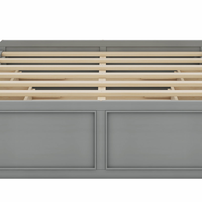 Wood Platform Bed Frame With Drawers