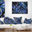Symmetrical Spiral Blue Flower - Floral Printed Throw Pillow