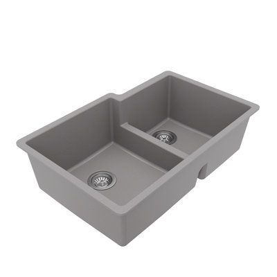 Ensemble d'évier de cuisine à double cuve 60/40 Karran Quartz 32 po x 21-1 / 4 po